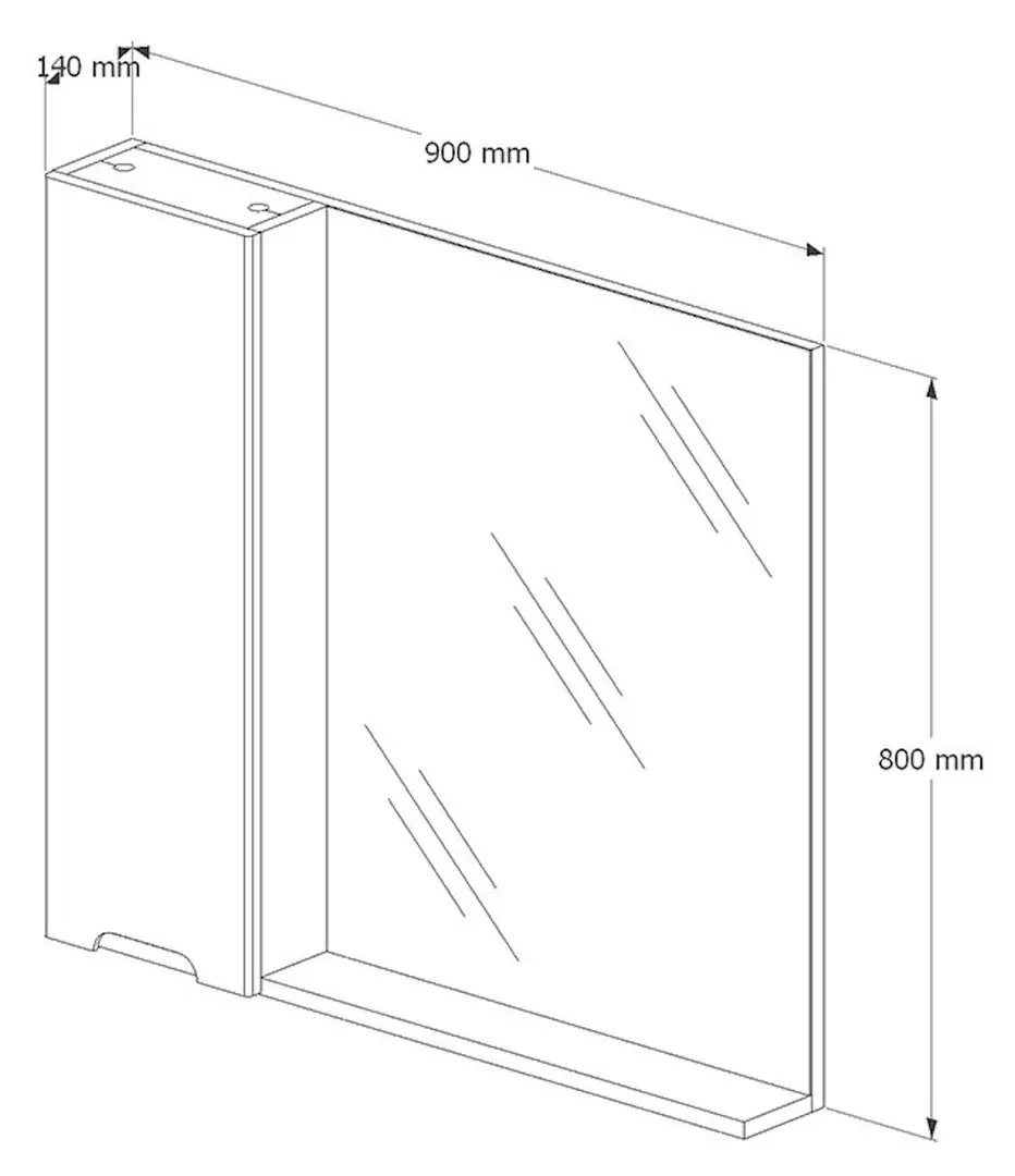 Dulap cu oglinda Supraten Dijon 90 Right (White)