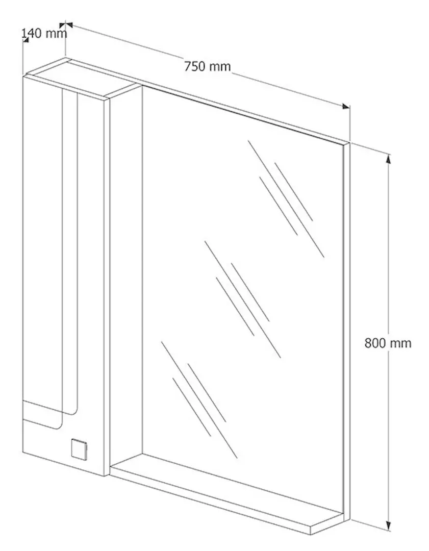 Dulap cu oglinda Supraten Gasconi 75 Left (Beige)
