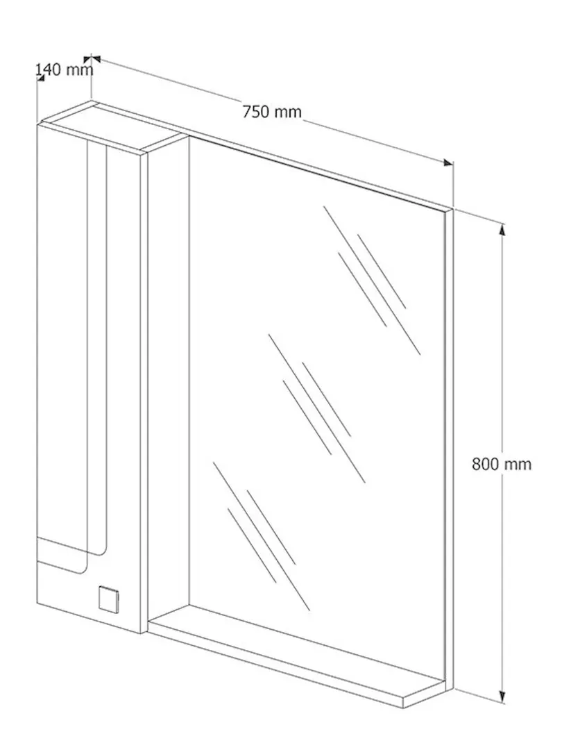 Dulap cu oglinda Supraten Gasconi 75 Right (White)