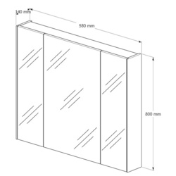 Шкаф с зеркалом Supraten Marseille 100 (White) Thumb