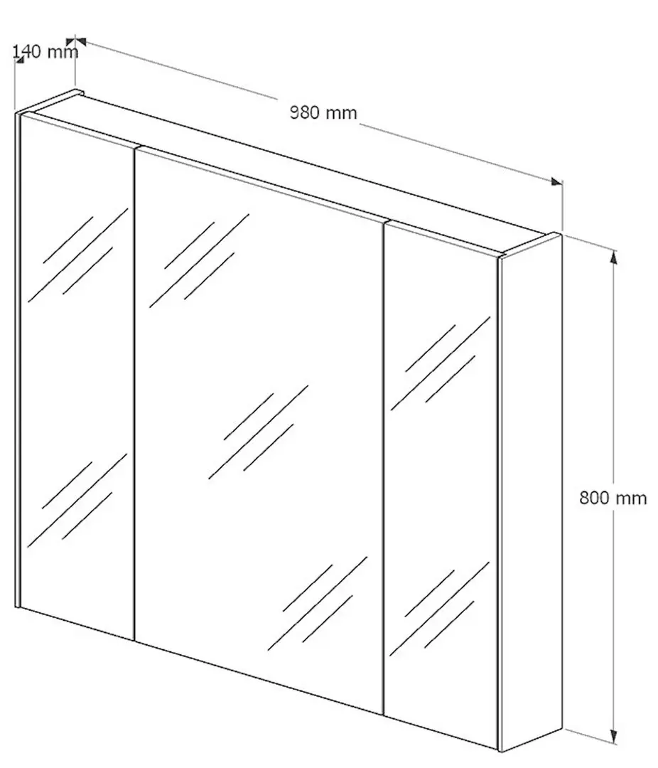 Шкаф с зеркалом Supraten Marseille 100 (White)