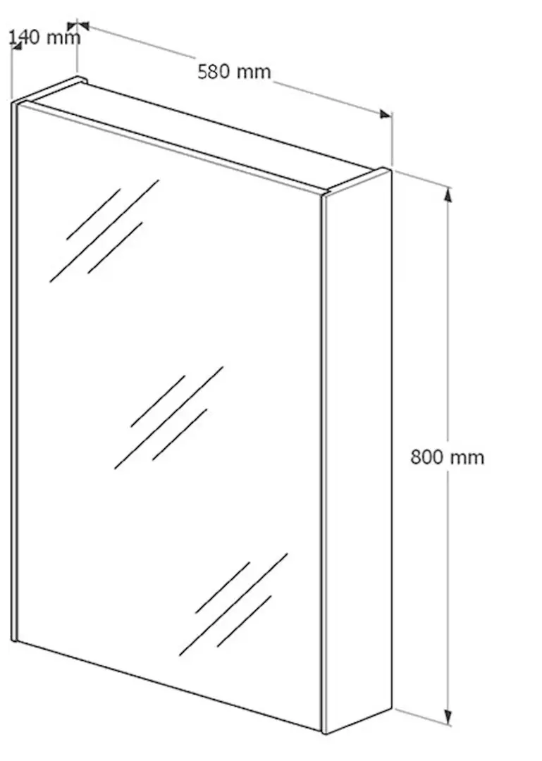 Dulap cu oglinda Supraten Marseille 60 (White)
