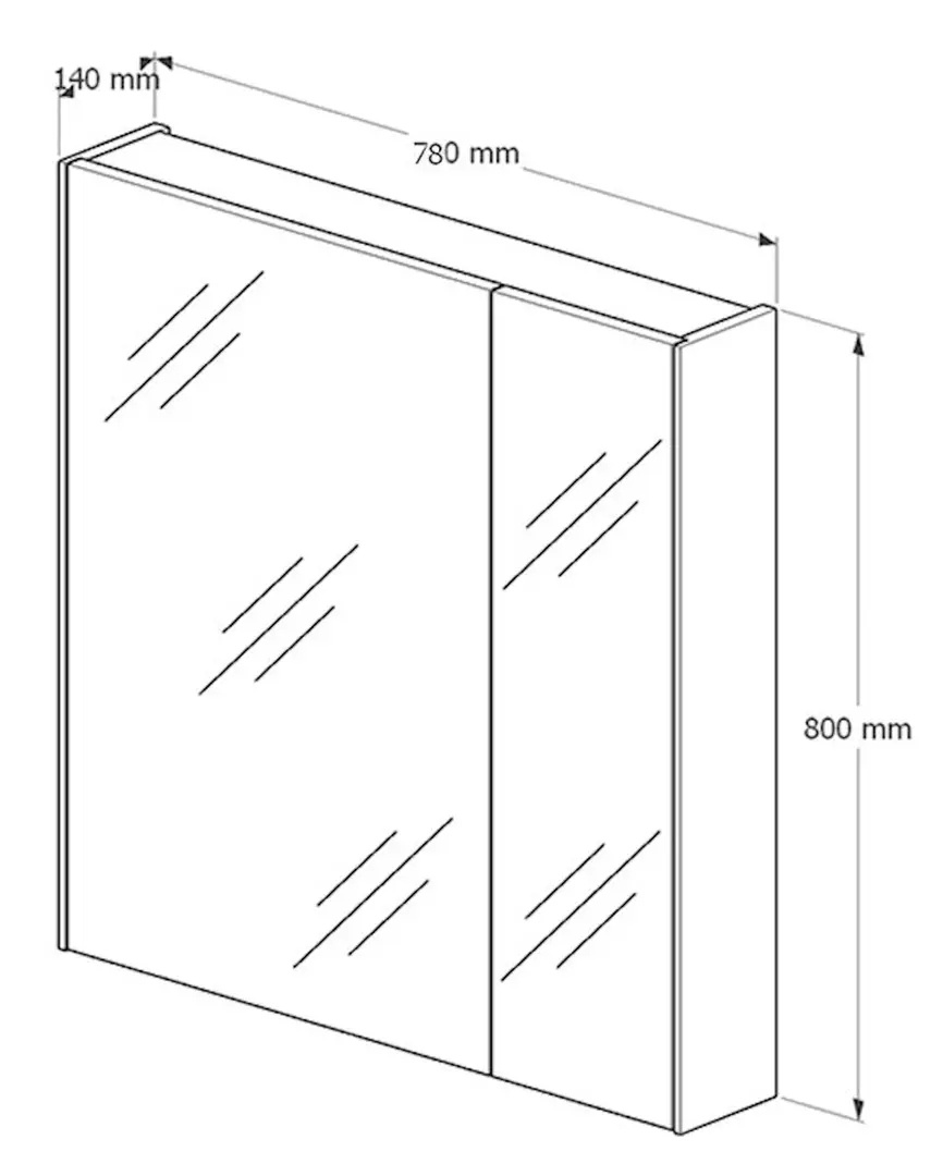Шкаф с зеркалом Supraten Marseille 80 (White)