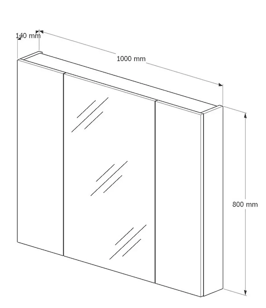 Dulap cu oglinda Supraten Nantes 100 (White)