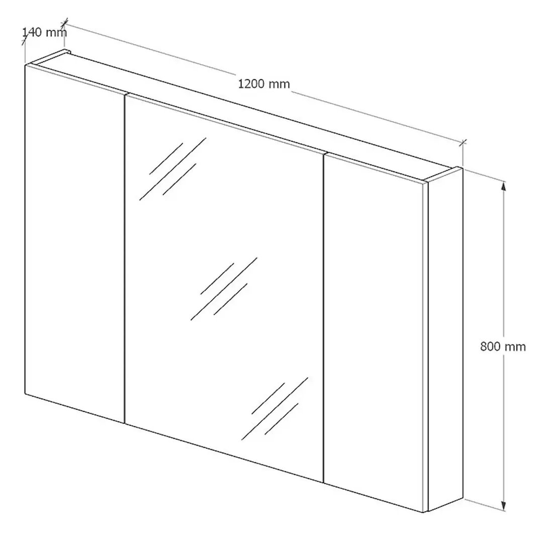 Dulap cu oglinda Supraten Nantes 120 (White)
