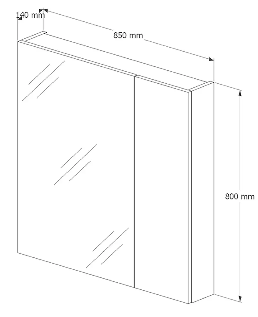 Шкаф с зеркалом Supraten Nantes 85 (White)