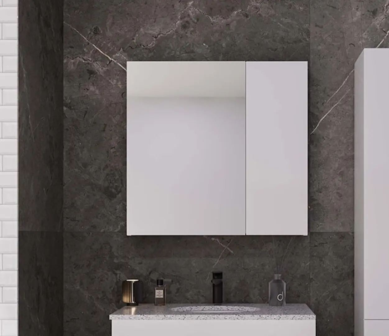 Шкаф с зеркалом Supraten Nantes 85 (White)