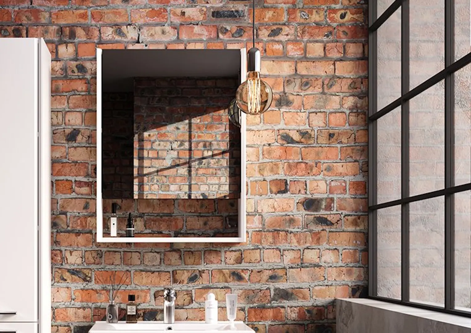 Dulap cu oglinda Supraten Paris 55 Left (White)