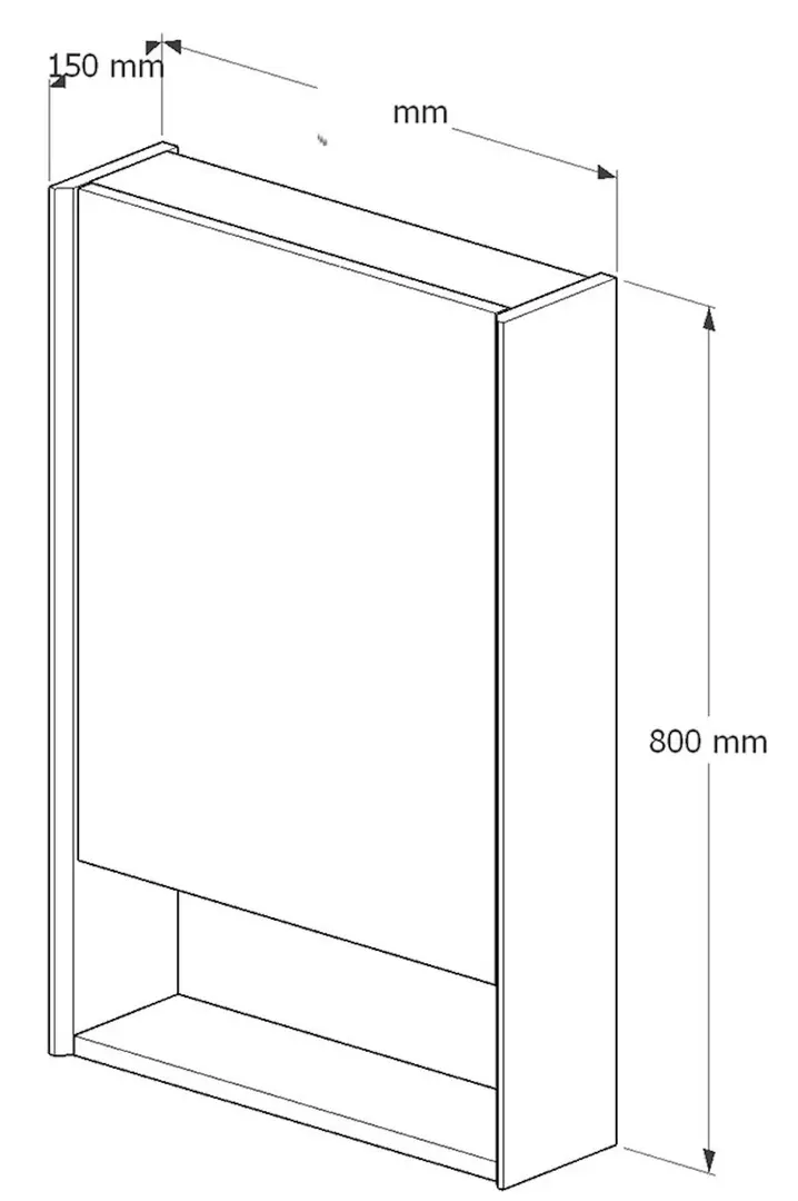 Dulap cu oglinda Supraten Paris 55 Right (White)