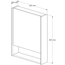 Шкаф с зеркалом Supraten Paris 65 Right (White) Thumb