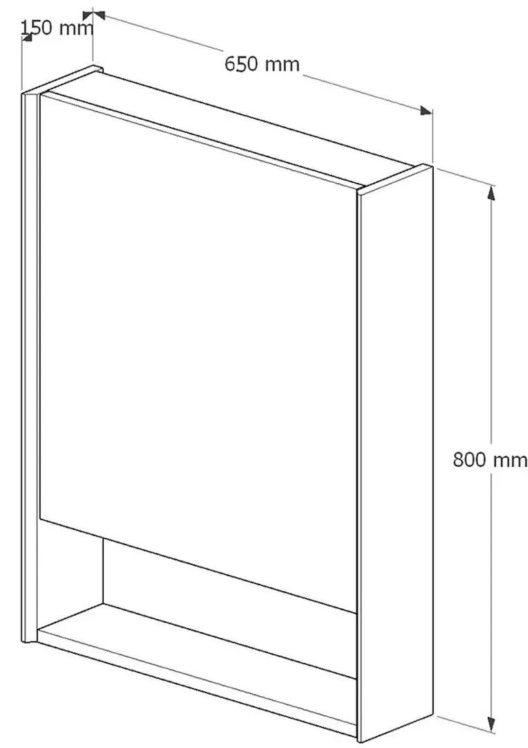 Шкаф с зеркалом Supraten Paris 65 Right (White)