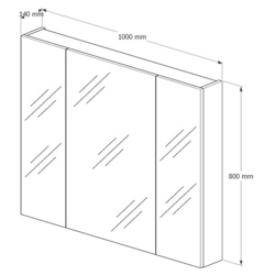 Dulap cu oglinda Supraten Savoie 100 (White) Thumb