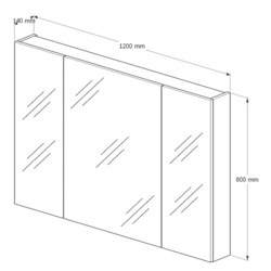 Dulap cu oglinda Supraten Savoie 120 (White) Thumb
