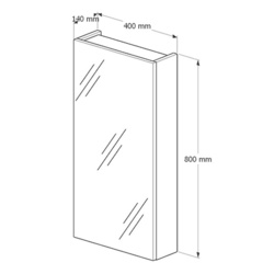 Dulap cu oglinda Supraten Savoie 40 (White) Thumb