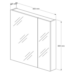 Dulap cu oglinda Supraten Savoie 80 (White) Thumb
