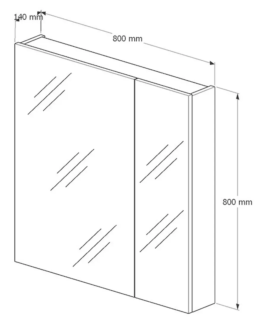 Dulap cu oglinda Supraten Savoie 80 (White)