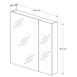 Dulap cu oglinda Supraten Savoie 90 (White) Thumb