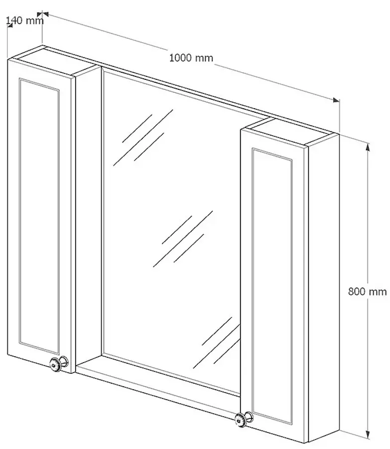 Dulap cu oglinda Supraten Tuluza 100 (White)