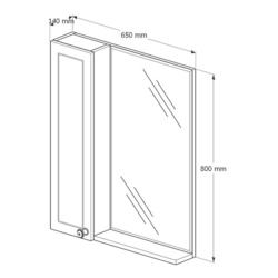 Dulap cu oglinda Supraten Tuluza 65 Right (Beige) Thumb