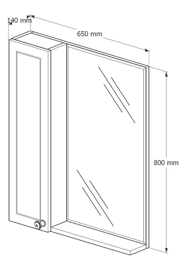 Dulap cu oglinda Supraten Tuluza 65 Right (Beige)