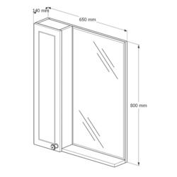 Шкаф с зеркалом Supraten Tuluza 65 Right (White) Thumb