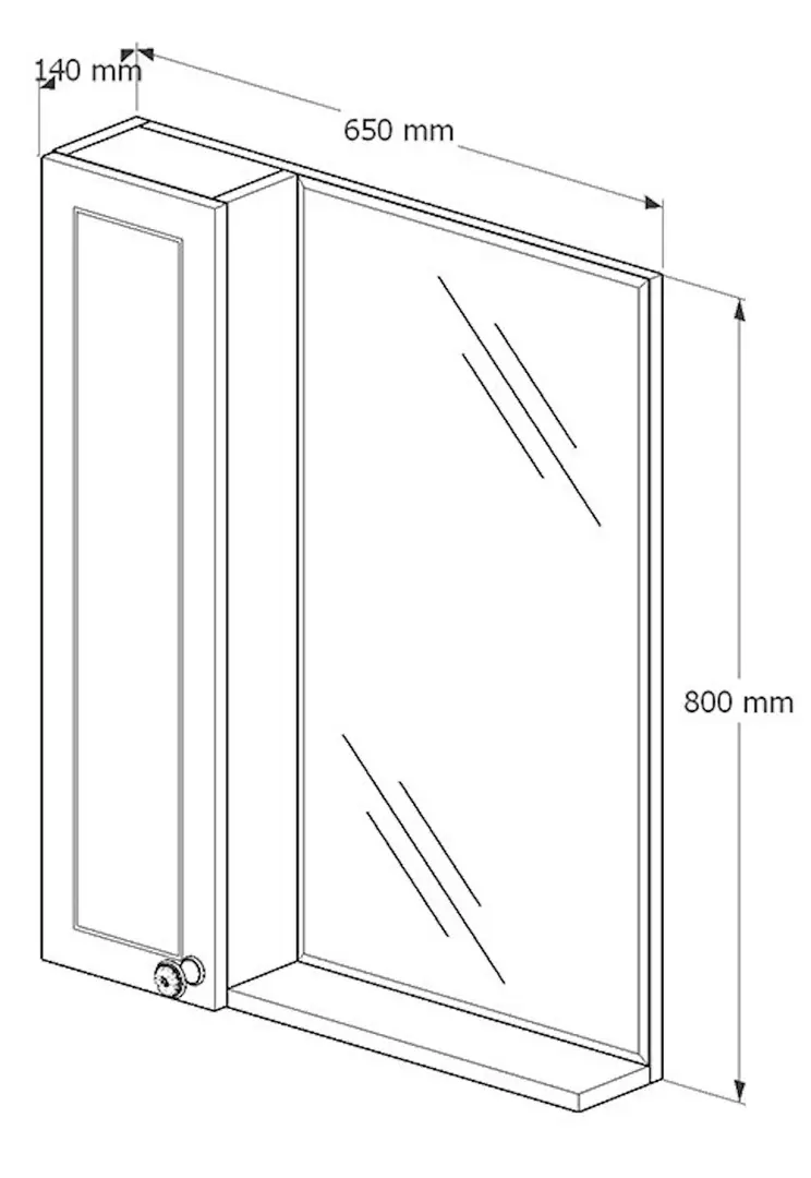 Шкаф с зеркалом Supraten Tuluza 65 Right (White)