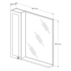 Dulap cu oglinda Supraten Tuluza 80 Left (Beige) Thumb