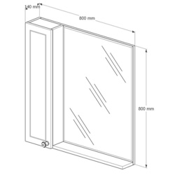 Dulap cu oglinda Supraten Tuluza 80 Left (White) Thumb