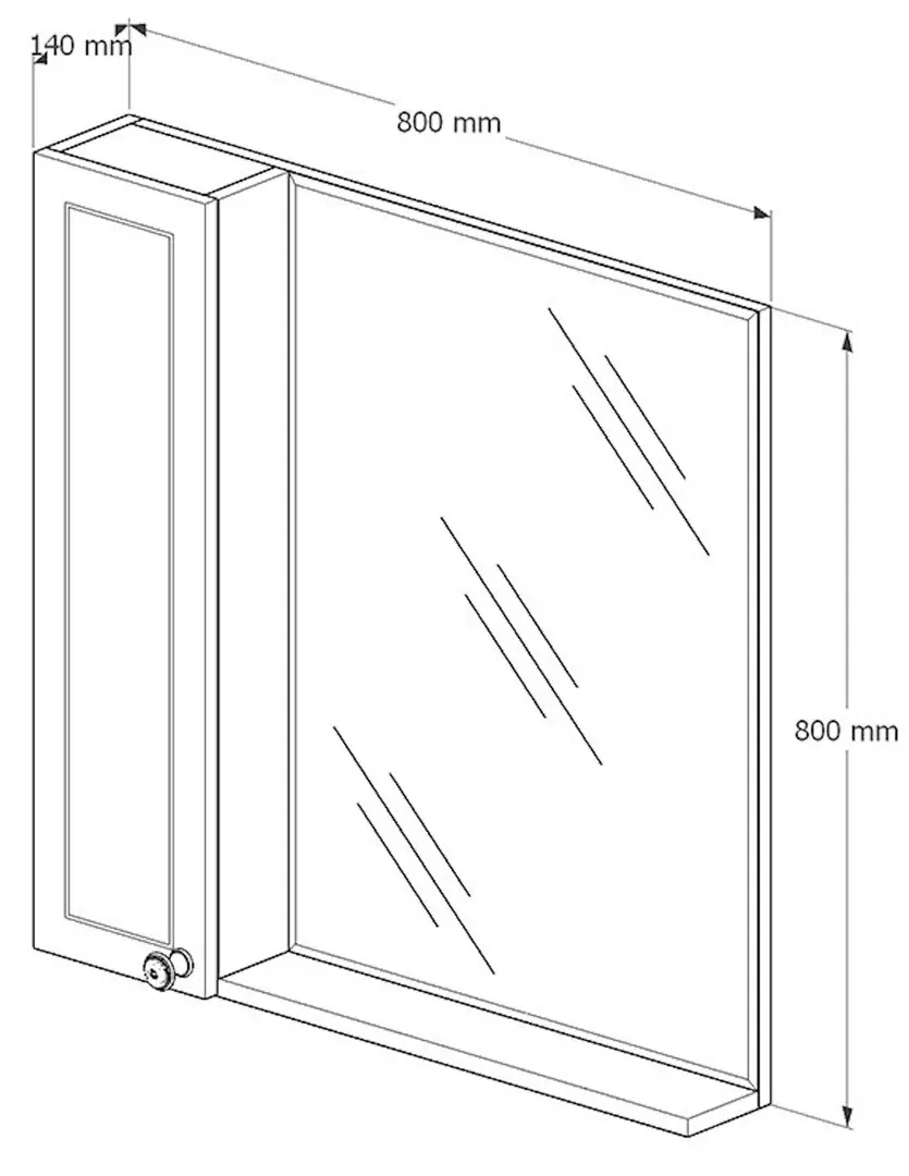 Dulap cu oglinda Supraten Tuluza 80 Left (White)