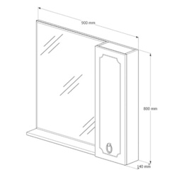 Dulap cu oglinda Supraten Valua 90 Right (Beige) Thumb