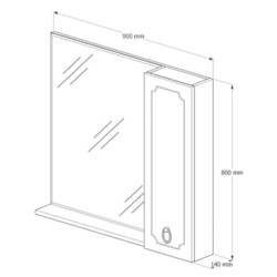 Dulap cu oglinda Supraten Valua 90 Right (White) Thumb
