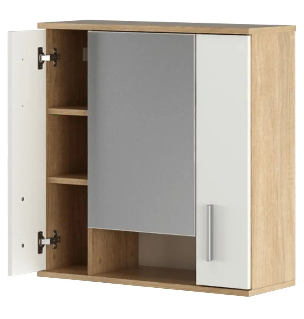 Dulap cu oglinda Tempo Kondela Lessy New 01 (Sonoma Oak/White Matt)
