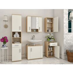 Dulap cu oglinda Tempo Kondela Lessy New 01 (Sonoma Oak/White Matt) Thumb