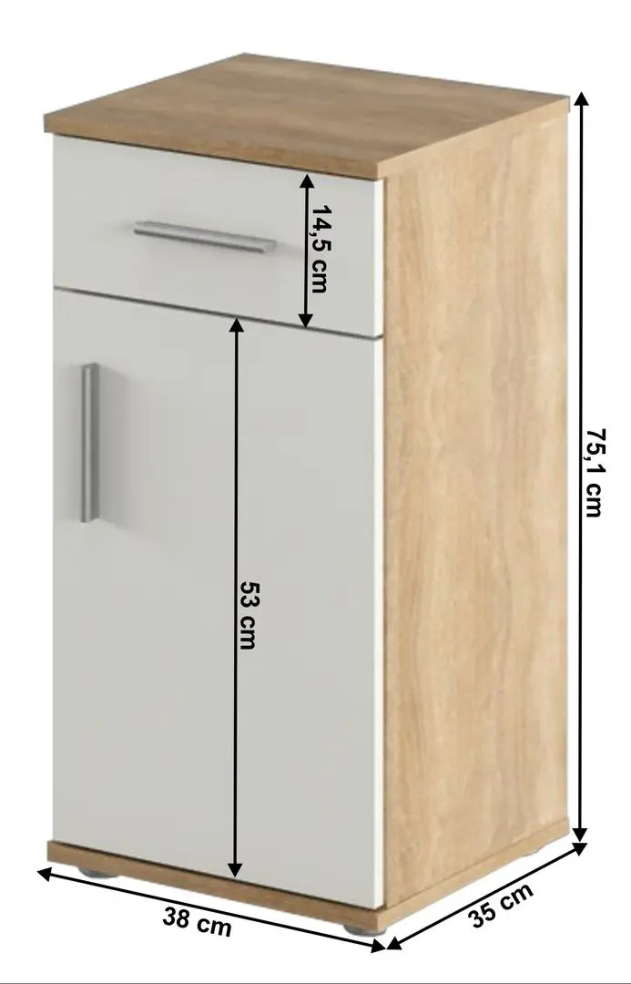 Dulap Tempo Kondela Lessy New 03 (Sonoma Oak/White Matt)