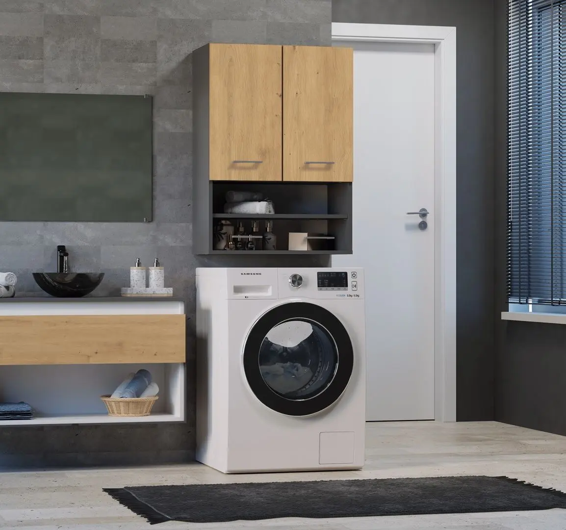 Dulap suspendat TopEshop Pola Mini DK (Anthracite/Artisan Oak)