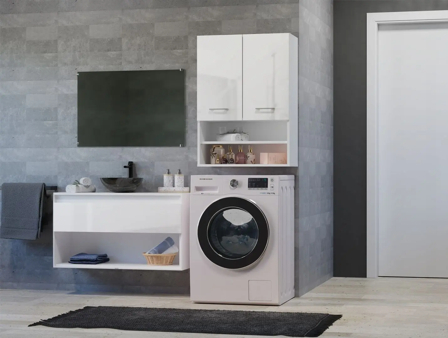 Шкаф навесной TopEshop Pola Mini DK (White Gloss)