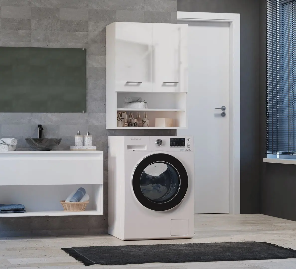 Шкаф навесной TopEshop Pola Mini DK (White Gloss)