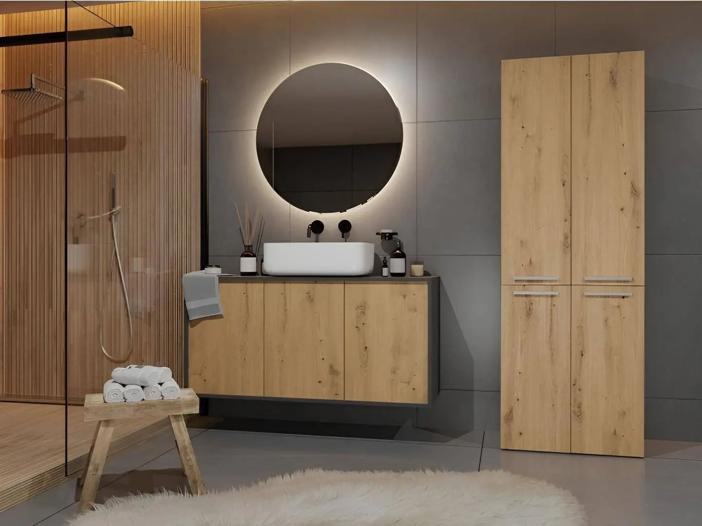 Dulap TopEshop Nel DD 2K (Anthracite/Artisan Oak)