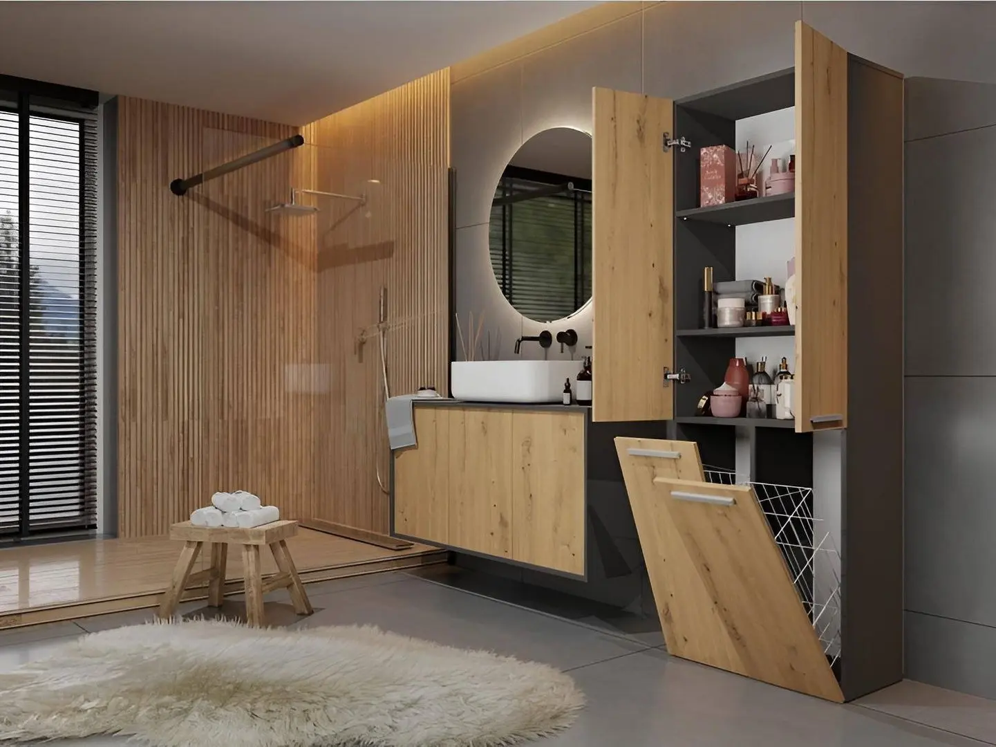 Dulap TopEshop Nel DD 2K (Anthracite/Artisan Oak)