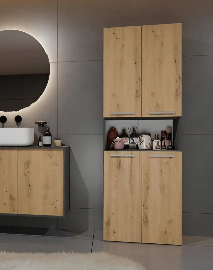 Dulap TopEshop Nel DK 1K (Anthracite/Artisan Oak)