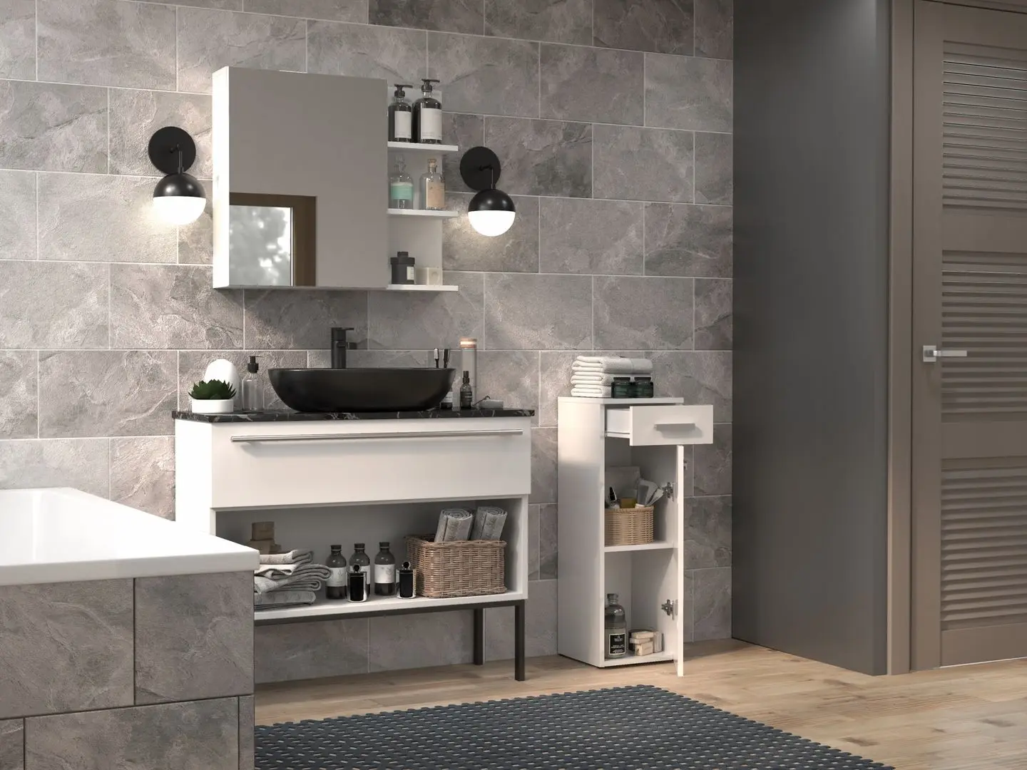 Шкаф TopEshop Nel V DS (White Gloss)