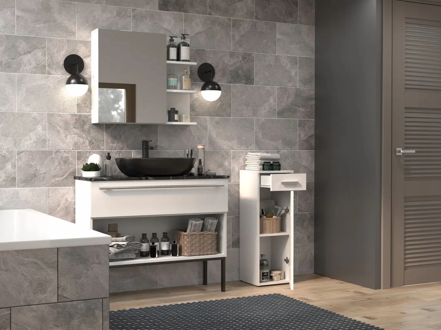 Шкаф TopEshop Nel V DS (White Matt)