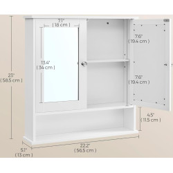 Dulap cu oglinda Vasagle LHC002 (White) Thumb