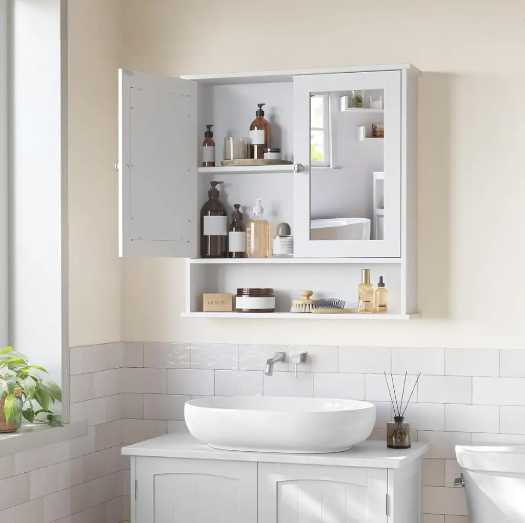 Dulap cu oglinda Vasagle LHC002 (White)