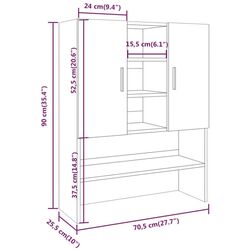 Dulap suprapus VidaXL 815945 (Smoked Oak) Thumb