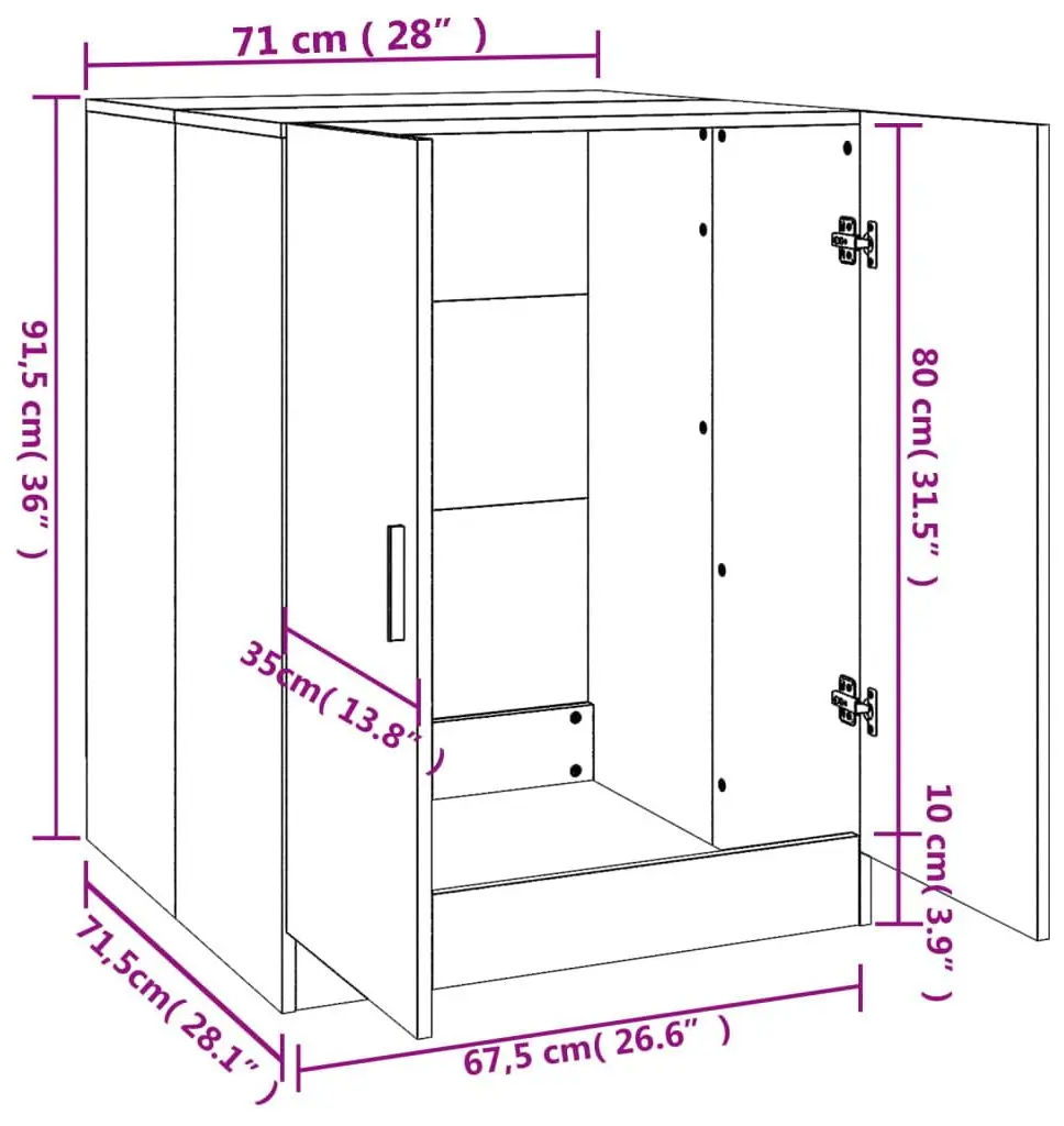 Dulap pentru masina de spalat VidaXL 813195 (Sonoma Grey)