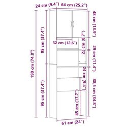Dulap pentru masina de spalat VidaXL 859129 (Sonoma Oak) Thumb