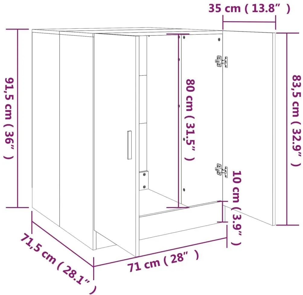 Шкаф VidaXL 3120182 (Smoked Oak)