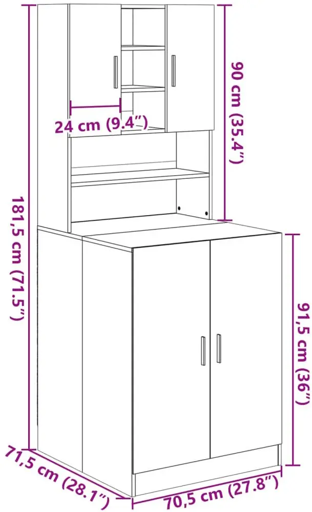 Шкаф VidaXL 3307666 (Sonoma Oak) - 8