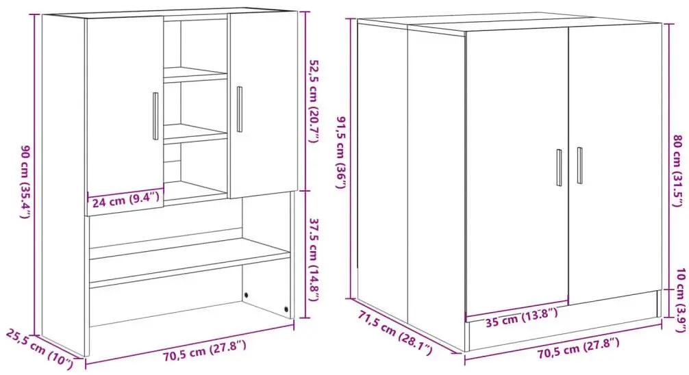 Шкаф VidaXL 3307666 (Sonoma Oak) - 9